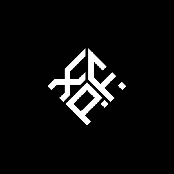 Xfp Lettera Logo Design Sfondo Nero Xfp Creativo Iniziali Lettera — Vettoriale Stock