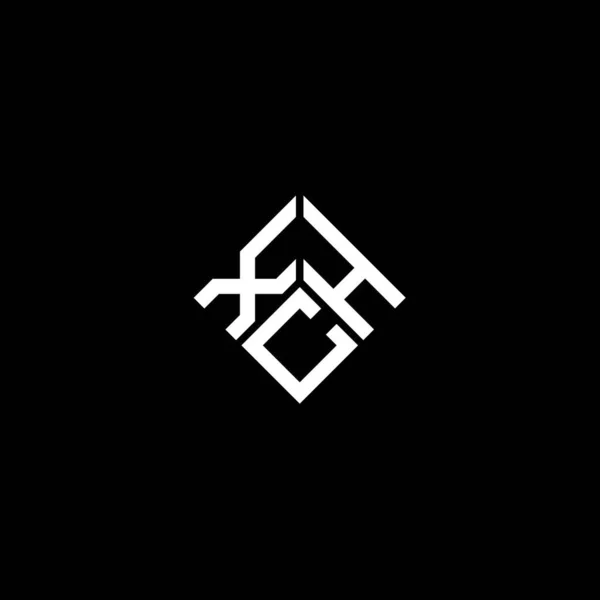 Xhc Lettera Logo Design Sfondo Nero Xhc Creativo Iniziali Lettera — Vettoriale Stock