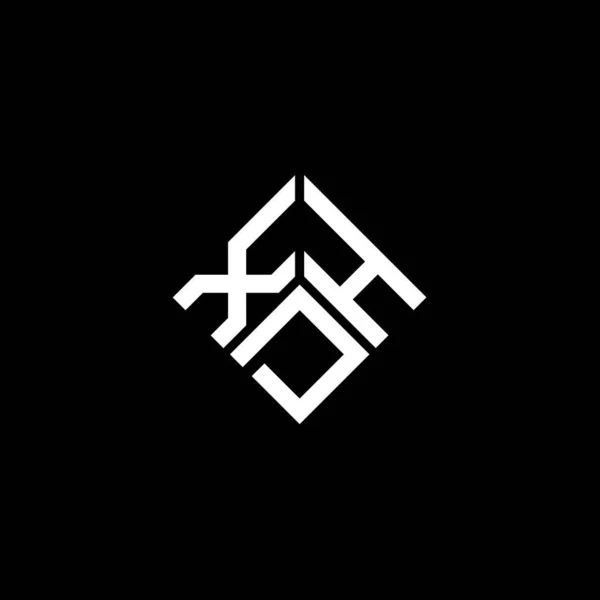 Xhd Logo Ontwerp Zwarte Achtergrond Xhd Creatieve Initialen Letter Logo — Stockvector