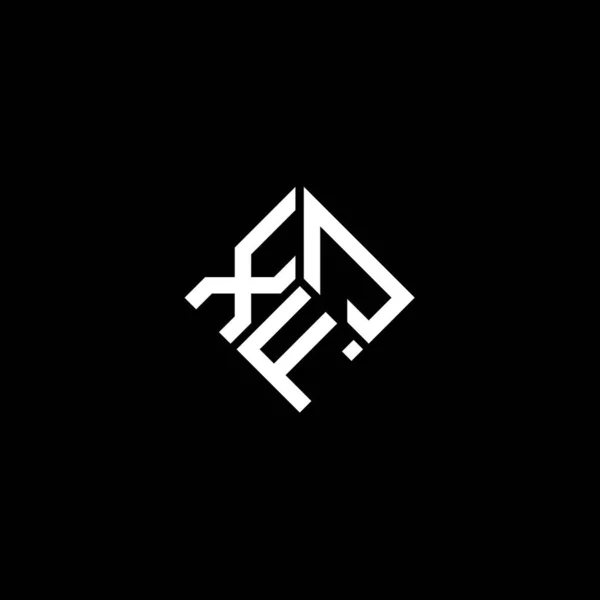 Diseño Del Logotipo Letra Xje Sobre Fondo Negro Xje Iniciales — Vector de stock