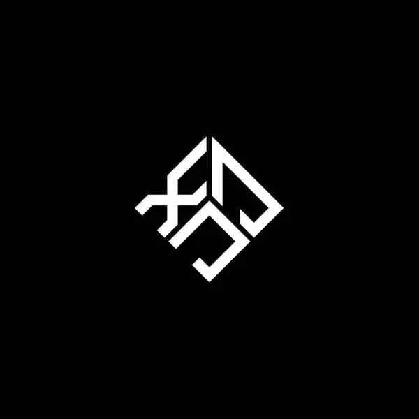 Diseño Del Logotipo Letra Xjj Sobre Fondo Negro Xjj Iniciales — Vector de stock