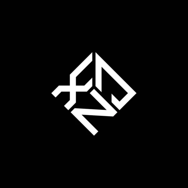 Xjn Design Logotipo Carta Fundo Preto Xjn Iniciais Criativas Conceito — Vetor de Stock