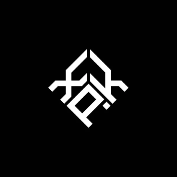 Diseño Del Logotipo Letra Xkp Sobre Fondo Negro Xkp Iniciales — Vector de stock