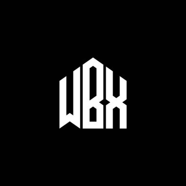 Siyah arkaplanda WBX harf logosu tasarımı. WBX yaratıcı harflerin baş harfleri logo kavramı. WBX harf tasarımı.