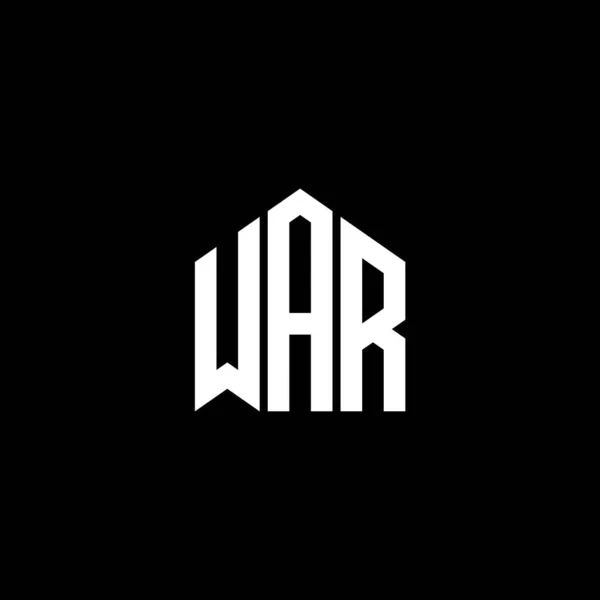 War Letter Logo Design Auf Schwarzem Hintergrund Krieg Kreative Initialen — Stockvektor