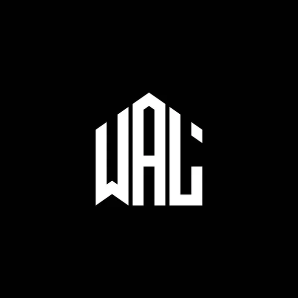 Σχεδιασμός Λογότυπου Wal Μαύρο Φόντο Wal Δημιουργική Αρχικά Γράμμα Λογότυπο — Διανυσματικό Αρχείο