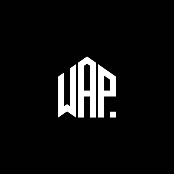 Wap Brev Logotyp Design Svart Bakgrund Wap Kreativa Initialer Brev — Stock vektor