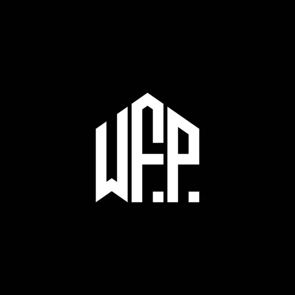 Wfp Lettera Logo Design Sfondo Nero Logo Creativo Della Lettera — Vettoriale Stock