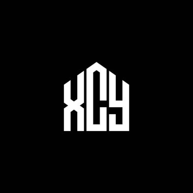 Siyah arkaplanda XCY harf logosu tasarımı. XCY yaratıcı harflerin baş harfleri logo kavramı. XCY harf tasarımı.