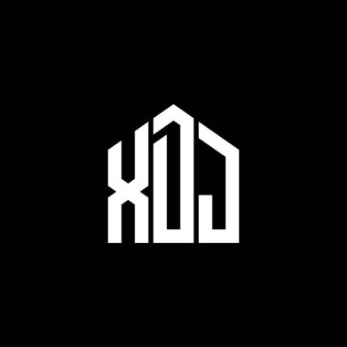 Siyah arkaplanda XDJ harf logosu tasarımı. XDJ yaratıcı harf logosu konsepti. XDJ harf tasarımı.