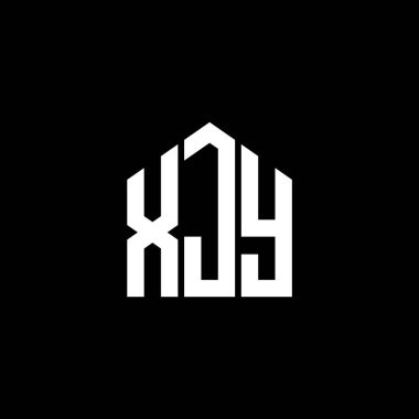 Siyah arkaplanda XJY harf logosu tasarımı. XJY yaratıcı harf logosu konsepti. XJY harf tasarımı.