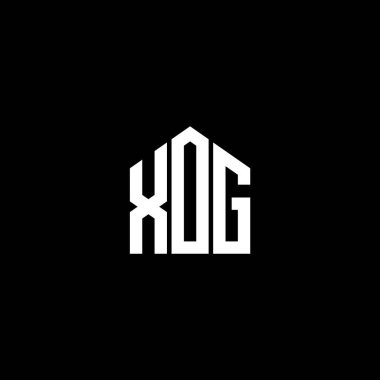 Siyah arkaplanda XOG harf logosu tasarımı. XOG yaratıcı harflerin baş harfleri logo kavramı. XOG harf tasarımı.