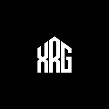 Siyah arkaplanda XRG harf logosu tasarımı. XRG yaratıcı harflerin baş harfleri logo kavramı. XRG harf tasarımı.