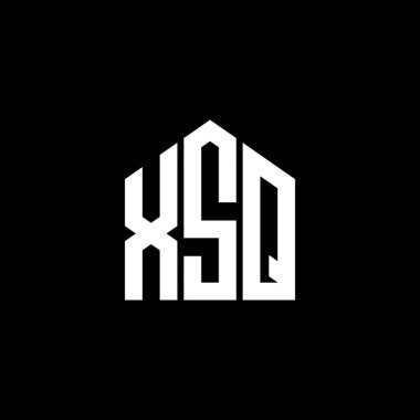 Siyah arka planda XSQ harfi logo tasarımı. XSQ yaratıcı harf logosu konsepti. XSQ harf tasarımı.