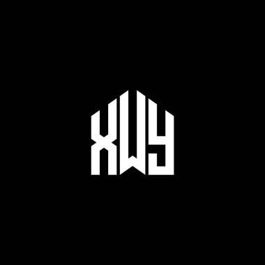 Siyah arkaplanda XWY harf logosu tasarımı. XWY yaratıcı harf logosu konsepti. XWY harf tasarımı.