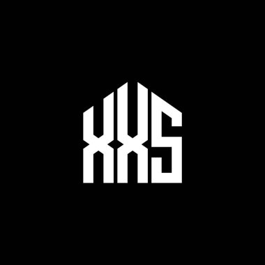 Siyah arkaplanda XXS harf logosu tasarımı. XXS yaratıcı harf logosu konsepti. XXS harf tasarımı.
