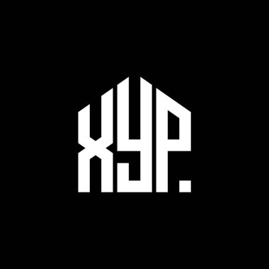 Siyah arkaplanda XYP harf logosu tasarımı. XYP yaratıcı harflerin baş harfleri logo kavramı. XYP harf tasarımı.
