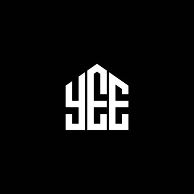 Siyah arka planda EVE harf logosu tasarımı. Yaratıcı harflerin baş harfleri logo konsepti. EVET harf tasarımı.