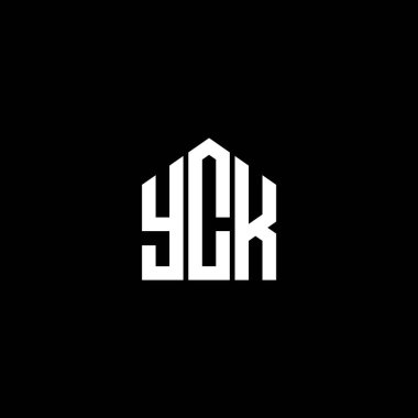 Siyah arkaplanda YCK harf logosu tasarımı. YCK yaratıcı harflerin baş harfleri logo kavramı. YCK harf tasarımı.