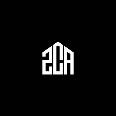 Siyah arka planda ZCA harf logosu tasarımı. ZCA yaratıcı harflerin baş harfleri logo kavramı. ZCA harf tasarımı.