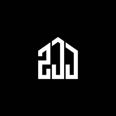 Siyah arka planda ZJJ harf logosu tasarımı. ZJJ yaratıcı harflerin baş harfleri logo kavramı. ZJJ harf tasarımı.