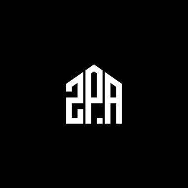 Siyah arka planda ZPA harfi logo tasarımı. ZPA yaratıcı harflerin baş harfleri logo kavramı. ZPA harf tasarımı.