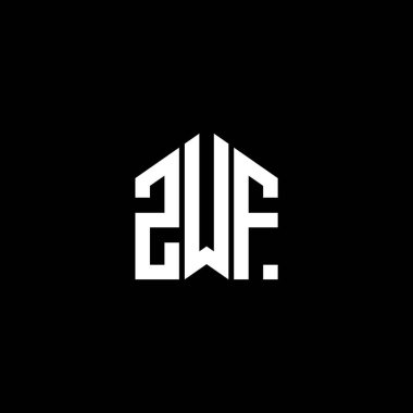 Siyah arkaplanda ZWF harf logosu tasarımı. ZWF yaratıcı harf logosu konsepti. ZWF harf tasarımı.
