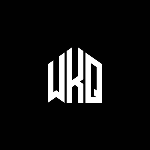 Siyah Arkaplanda Wkq Harfi Logo Tasarımı Wkq Yaratıcı Harflerin Baş — Stok Vektör
