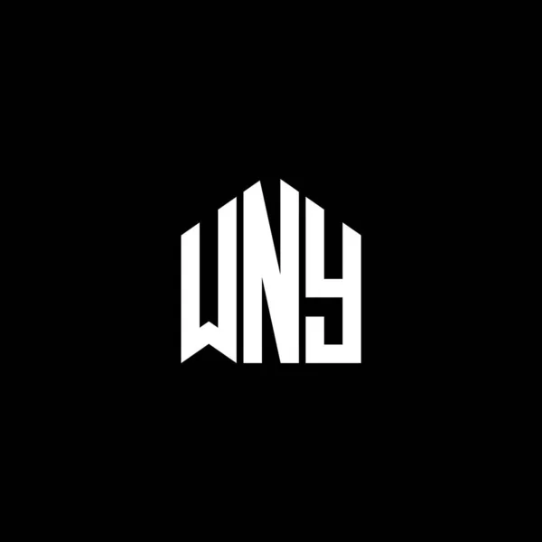 Diseño Del Logotipo Letra Wny Sobre Fondo Negro Wny Iniciales — Archivo Imágenes Vectoriales
