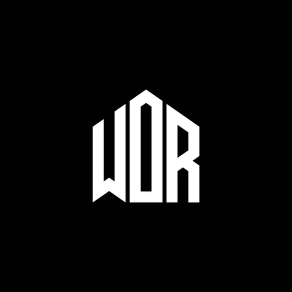 Дизайн Логотипа Wor Черном Фоне Wor Креативные Инициалы Буквенная Концепция — стоковый вектор