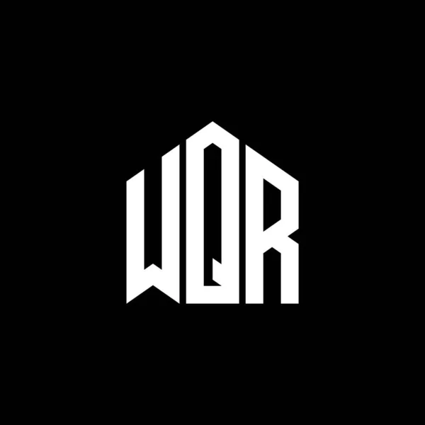Дизайн Логотипа Буквы Wqr Чёрном Фоне Концепция Логотипа Инициалами Wqr — стоковый вектор