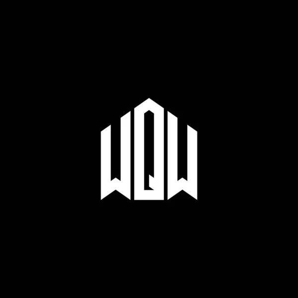 Wqw Lettre Logo Design Sur Fond Noir Wqw Initiales Créatives — Image vectorielle