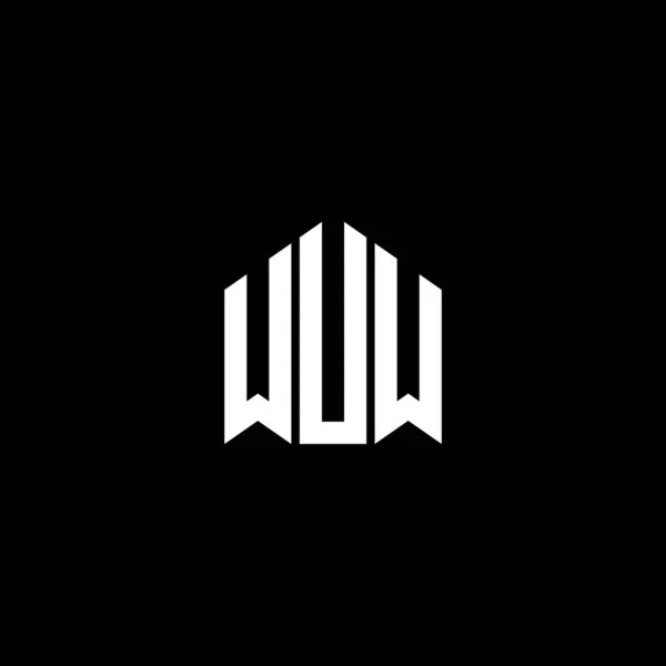 Projekt Logo Litery Wuw Czarnym Tle Wuw Twórcze Inicjały Koncepcja — Wektor stockowy