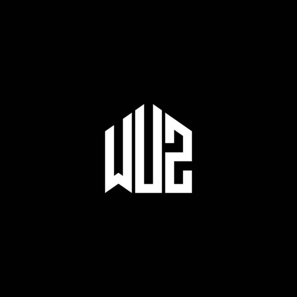 Diseño Del Logotipo Letra Wuz Sobre Fondo Negro Wuz Iniciales — Vector de stock