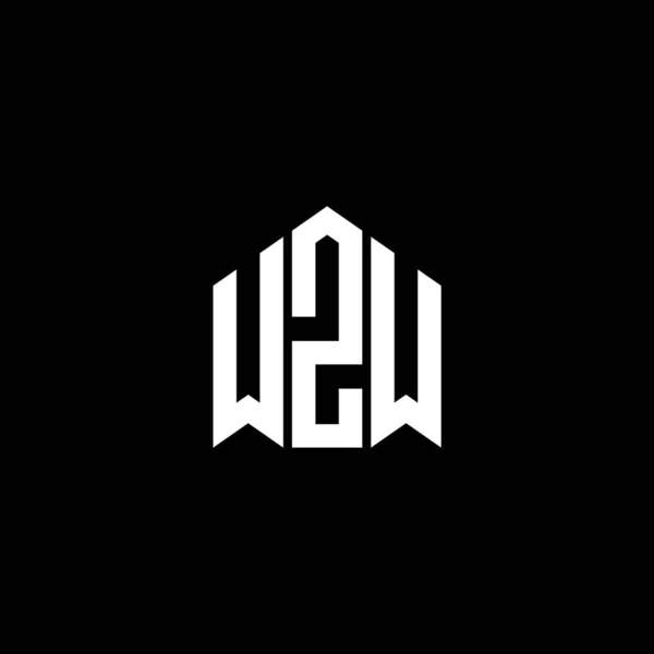 Wzw Lettre Logo Design Sur Fond Noir Wzw Initiales Créatives — Image vectorielle