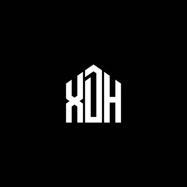 Diseño Del Logotipo Letra Xdh Sobre Fondo Negro Xdh Iniciales — Vector de stock