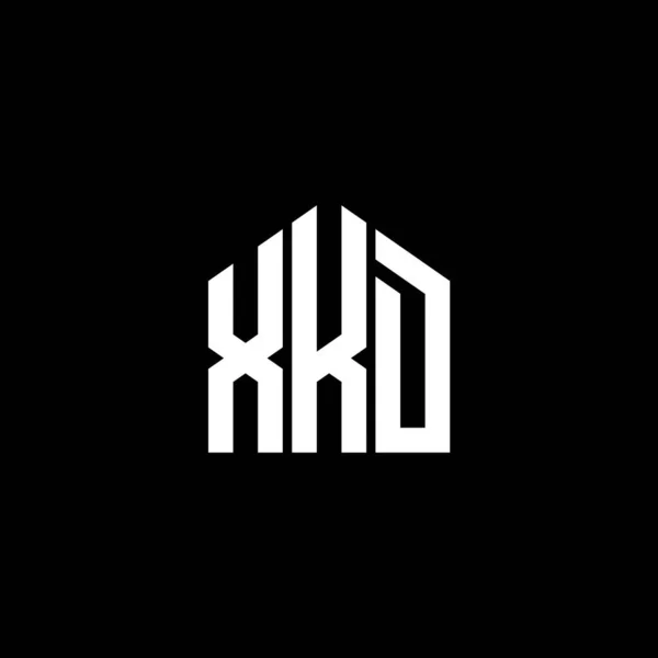 Siyah Arkaplanda Xkd Harf Logosu Tasarımı Xkd Yaratıcı Harflerin Baş — Stok Vektör