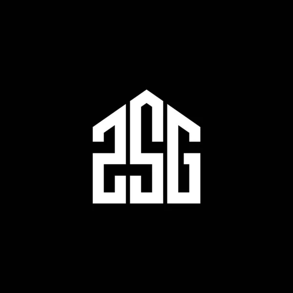 Siyah Arkaplanda Zsg Harf Logosu Tasarımı Zsg Yaratıcı Harflerin Baş — Stok Vektör