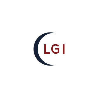 Beyaz arka planda LGI harf logosu tasarımı. LGI yaratıcı harflerin baş harfleri logo kavramı. LGI harf tasarımı.