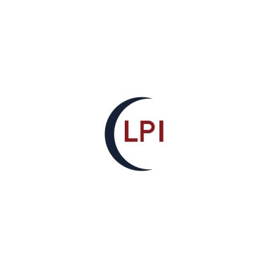Beyaz arka planda LPI harf logosu tasarımı. LPI yaratıcı harflerin baş harfleri logo kavramı. LPI harf tasarımı.