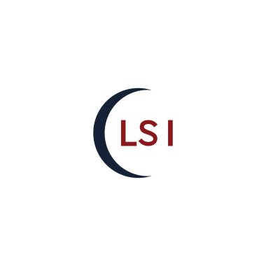 Beyaz arkaplanda LSI harf logosu tasarımı. LSI yaratıcı harflerin baş harfleri logo kavramı. LSI harf tasarımı.