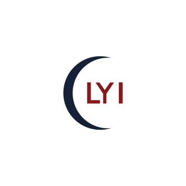 Beyaz arka planda LYI harf logosu tasarımı. LYI yaratıcı harflerin baş harfleri logo kavramı. LYI harf tasarımı.