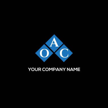 Siyah arka planda OAC harf logosu tasarımı. OAC yaratıcı harflerin baş harfleri logo kavramı. OAC harf tasarımı.