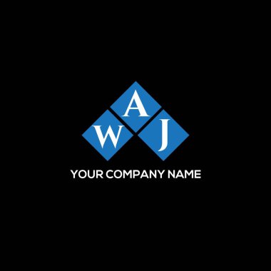 WAJ harfi logo tasarımı siyah arka planda. WAJ yaratıcı harflerin baş harfleri logo kavramı. WAJ harf tasarımı.