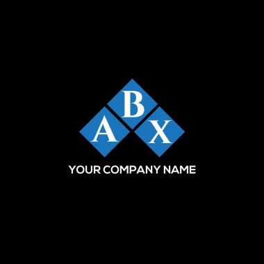 Siyah arka planda ABX harfli logo tasarımı. ABX yaratıcı harflerin baş harfleri logo kavramı. ABX harf tasarımı.