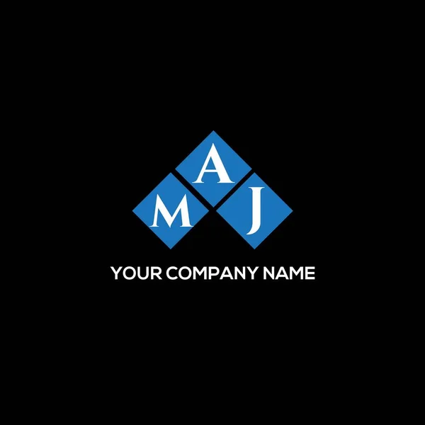 Diseño Del Logotipo Letra Maj Sobre Fondo Negro Maj Iniciales — Vector de stock