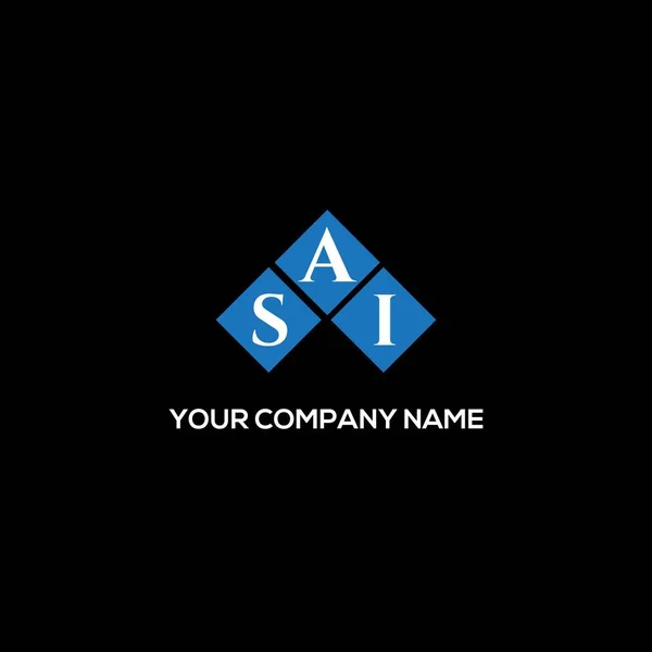 Diseño Del Logotipo Carta Sai Sobre Fondo Negro Sai Iniciales — Vector de stock