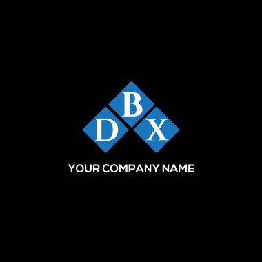 Siyah arka planda DBX harf logosu tasarımı. DBX yaratıcı harflerin baş harfleri logo kavramı. DBX harf tasarımı.