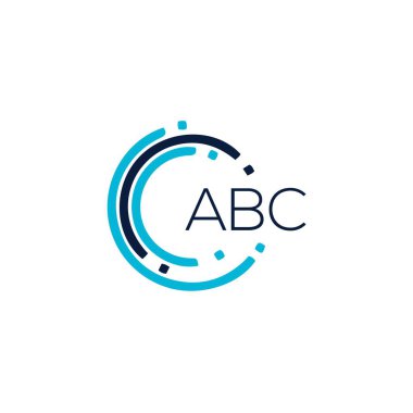 Beyaz arka planda ABC harfli logo tasarımı. ABC yaratıcı harflerin baş harfleri logo kavramı. ABC harf tasarımı.