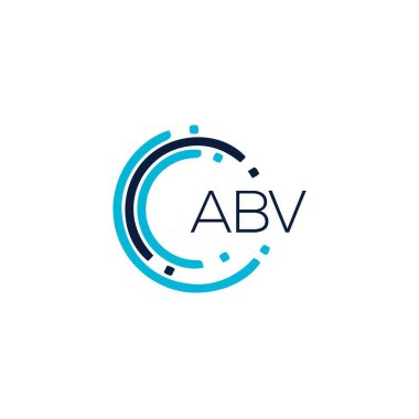 Beyaz arka planda ABV harf logosu tasarımı. ABV yaratıcı harflerin baş harfleri logo kavramı. ABV harf tasarımı.